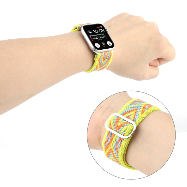 Metal Japanese Buckle Elastic Nylon Watch Band For Apple Watch Series 9&8&7 41mm / SE 3&SE 2&6&SE&5&4 40mm / 3&2&1 38mm(2) by bashfashion