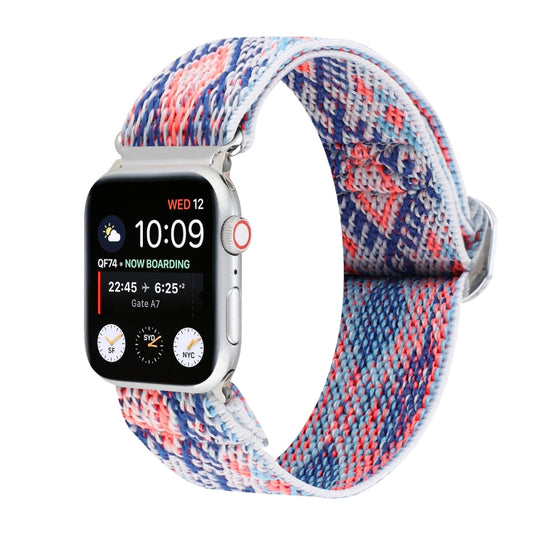 Metal Japanese Buckle Elastic Nylon Watch Band For Apple Watch Series 7 41mm / 6 & SE & 5 & 4 40mm / 3 & 2 & 1 38mm(7) by bashfashion