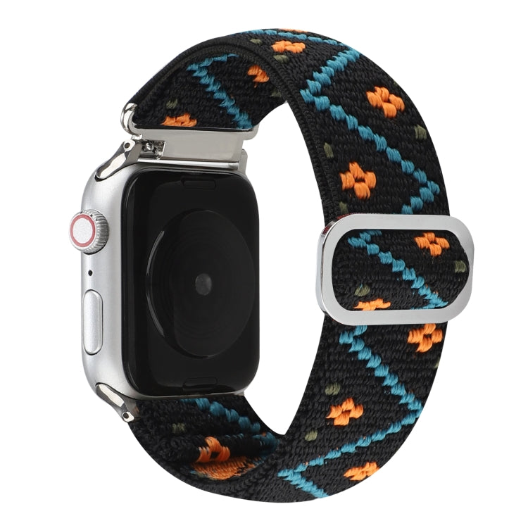 Metal Japanese Buckle Elastic Nylon Watch Band For Apple Watch Series 9&8&7 41mm / SE 3&SE 2&6&SE&5&4 40mm / 3&2&1 38mm(8) by bashfashion