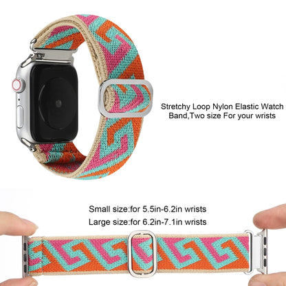 Metal Japanese Buckle Elastic Nylon Watch Band For Apple Watch Series 7 41mm / 6 & SE & 5 & 4 40mm / 3 & 2 & 1 38mm(14) by bashfashion
