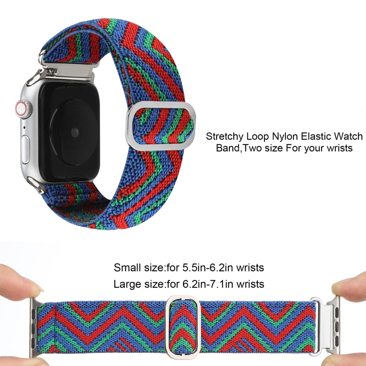 Metal Japanese Buckle Elastic Nylon Watch Band For Apple Watch Series 7 41mm / 6 & SE & 5 & 4 40mm / 3 & 2 & 1 38mm(18) by bashfashion