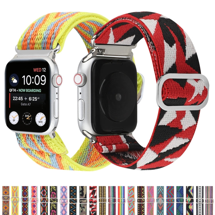 Metal Japanese Buckle Elastic Nylon Watch Band For Apple Watch Series 7 41mm / 6 & SE & 5 & 4 40mm / 3 & 2 & 1 38mm(13) by bashfashion