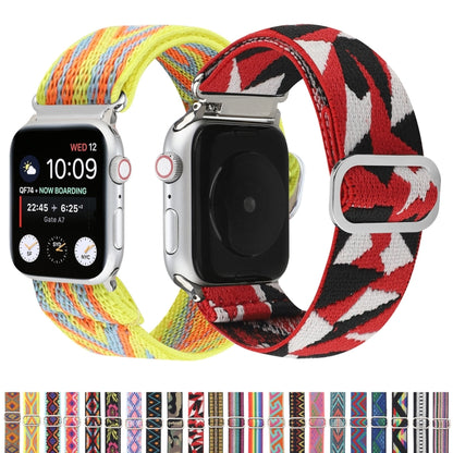 Metal Japanese Buckle Elastic Nylon Watch Band For Apple Watch Series 7 41mm / 6 & SE & 5 & 4 40mm / 3 & 2 & 1 38mm(15) by bashfashion