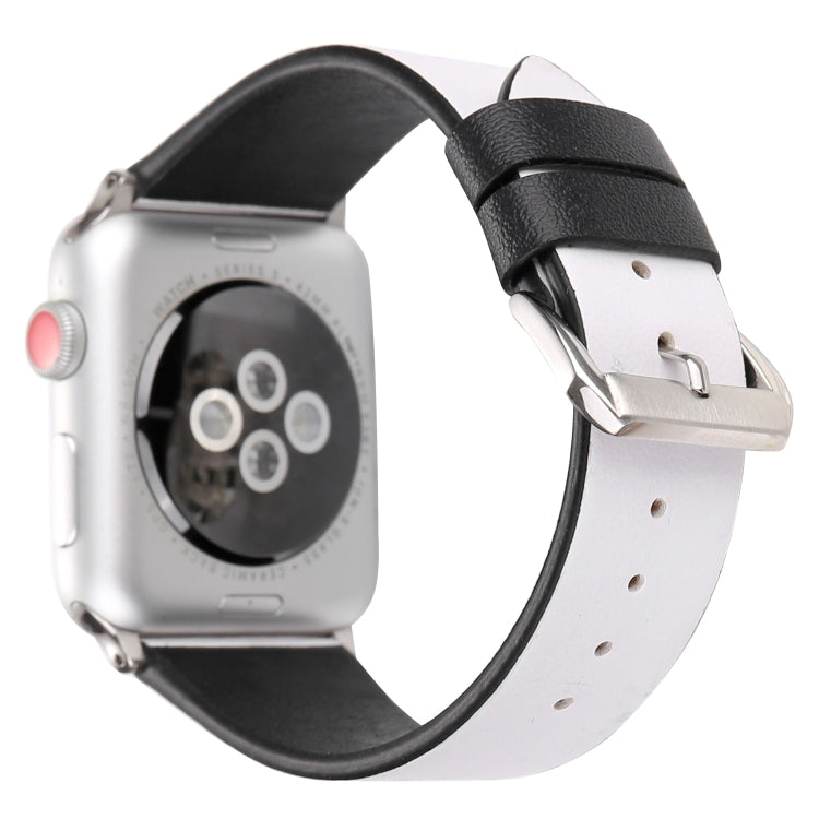 Love Series Leather Watch Band For Apple Watch Series 9&8&7 41mm / SE 3&SE 2&6&SE&5&4 40mm / 3&2&1 38mm(Red Hearts On White) by bashfashion