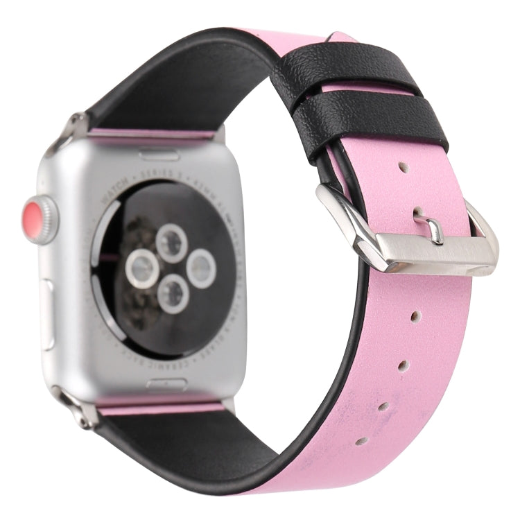 Love Series Leather Watch Band For Apple Watch Series 9&8&7 41mm / SE 3&SE 2&6&SE&5&4 40mm / 3&2&1 38mm(Foundation Red Heart) by bashfashion