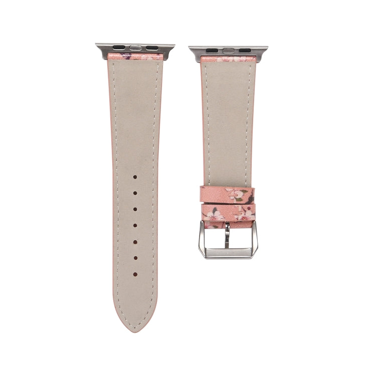 Plum Series Leather Watch Band For Apple Watch Series 9&8&7 41mm / SE 3&SE 2&6&SE&5&4 40mm / 3&2&1 38mm(Pink) by bashfashion