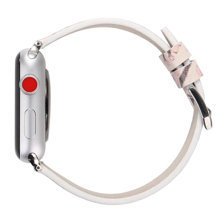 Plum Series Leather Watch Band For Apple Watch Series 7 41mm / 6 & SE & 5 & 4 40mm / 3 & 2 & 1 38mm(Light Pink) by bashfashion