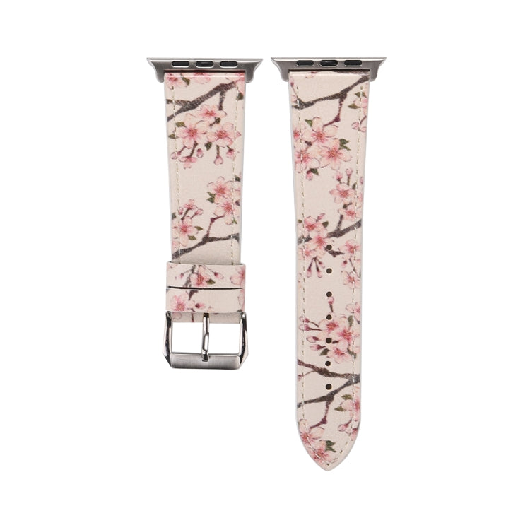 Plum Series Leather Watch Band For Apple Watch Series 7 41mm / 6 & SE & 5 & 4 40mm / 3 & 2 & 1 38mm(Light Pink) by bashfashion