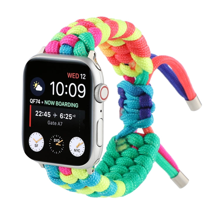 Umbrella Cord Rainbow Watch Band For Apple Watch Series 9&8&7 41mm / SE 3&SE 2&6&SE&5&4 40mm / 3&2&1 38mm(A) by bashfashion
