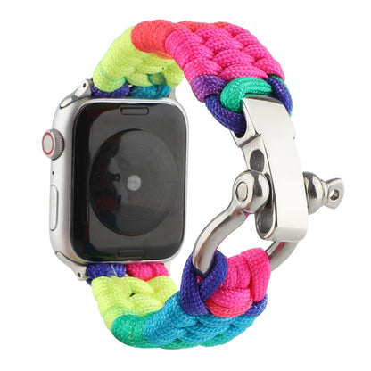 Umbrella Cord Rainbow Watch Band For Apple Watch Series 9&8&7 41mm / SE 3&SE 2&6&SE&5&4 40mm / 3&2&1 38mm(D) by bashfashion
