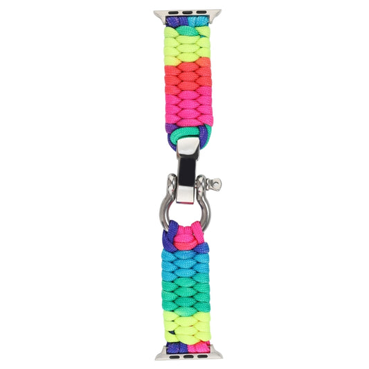 Umbrella Cord Rainbow Watch Band For Apple Watch Series 9&8&7 41mm / SE 3&SE 2&6&SE&5&4 40mm / 3&2&1 38mm(D) by bashfashion