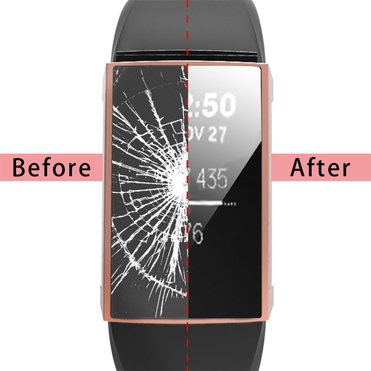 For Fitbit Charge 3 / 4 Full Coverage Plating TPU Watch Case(Rose Gold) by bashfashion