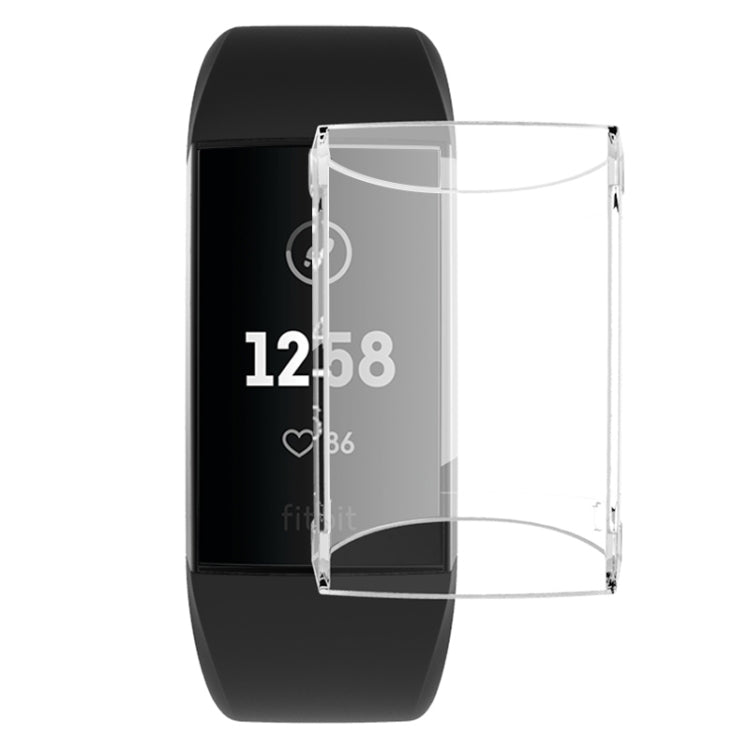For Fitbit Charge 3 / 4 Full Coverage Plating TPU Watch Case(Transparent) by bashfashion
