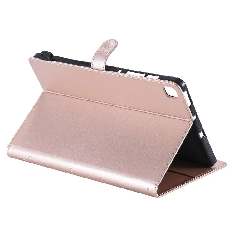 For Samsung Galaxy S6 Lite P610 Cat Bee Embossing Pattern Shockproof Table PC Protective Horizontal Flip Leather Case with Holder & Card Slots & Wallet & Pen Slot & Wake-up / Sleep Function(Rose Gold) by bashfashion