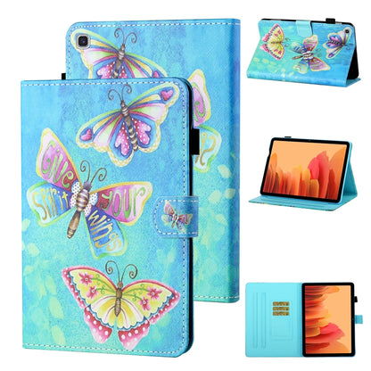For Samsung Galaxy Tab A7 10.4 (2020) T500/T505 Coloured Drawing Stitching Horizontal Flip Leather Case with Holder & Card Slot & Sleep / Wake-up Function(Colorful Butterflies) by bashfashion