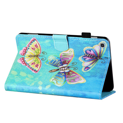 For Samsung Galaxy Tab A7 10.4 (2020) T500/T505 Coloured Drawing Stitching Horizontal Flip Leather Case with Holder & Card Slot & Sleep / Wake-up Function(Colorful Butterflies) by bashfashion