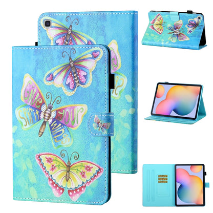 For Samsung Galaxy Tab A 10.1 (2019) T510/T515 Coloured Drawing Stitching Horizontal Flip Leather Case with Holder & Card Slot (Colorful Butterflies) by bashfashion