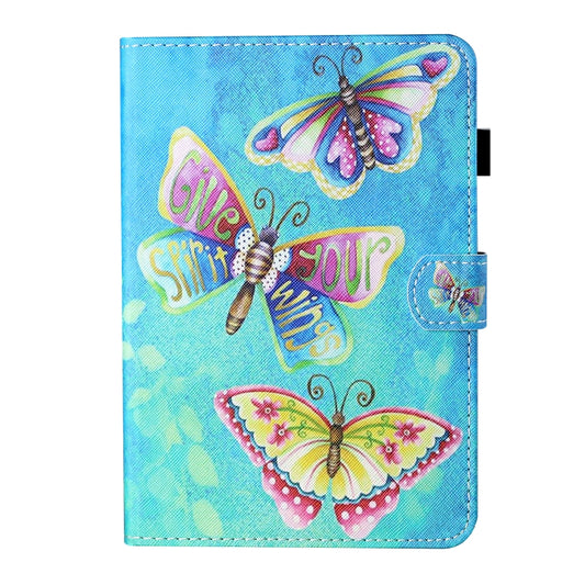 For Samsung Galaxy Tab A 10.1 (2019) T510/T515 Coloured Drawing Stitching Horizontal Flip Leather Case with Holder & Card Slot (Colorful Butterflies) by bashfashion