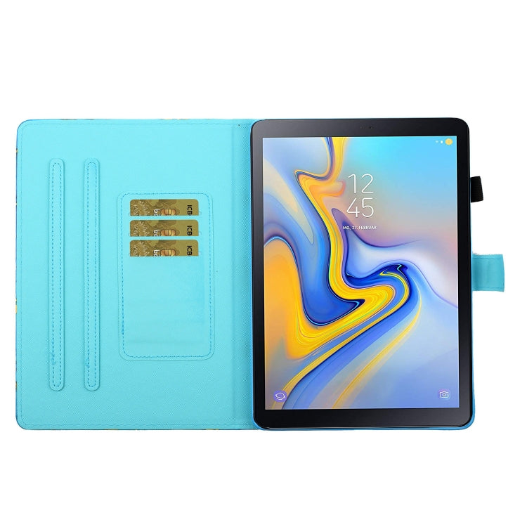 For Samsung Galaxy Tab A 10.5 T590/T595 Coloured Drawing Stitching Horizontal Flip Leather Case with Holder & Card Slot & Sleep / Wake-up Function(Blue Owl) by bashfashion