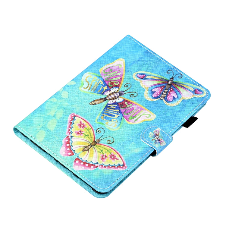 For Samsung Galaxy Tab A 10.1 (2016) T580/T585 Coloured Drawing Stitching Horizontal Flip Leather Case with Holder & Card Slot & Sleep / Wake-up Function(Colorful Butterflies) by bashfashion
