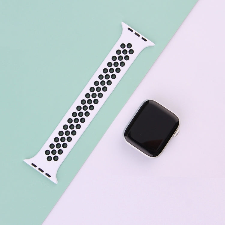 Elastic Silicone Watch Band For Apple Watch Apple Watch Ultra 49mm&Watch Ultra 2 49mm / Series 9&8&7 45mm / SE 3&SE 2&6&SE&5&4 44mm / 3&2&1 42mm, Length:160mm(Light Pink White) by bashfashion