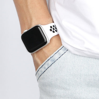 Elastic Silicone Watch Band For Apple Watch Apple Watch Ultra 49mm&Watch Ultra 2 49mm / Series 9&8&7 45mm / SE 3&SE 2&6&SE&5&4 44mm / 3&2&1 42mm, Length:160mm(Light Pink White) by bashfashion