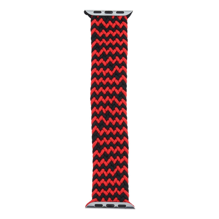 Mixed Color Nylon Braided Single Loop Watch Band For Apple Watch Series 9&8&7 41mm / SE 3&SE 2&6&SE&5&4 40mm / 3&2&1 38mm, Size:S(Red Black) by bashfashion
