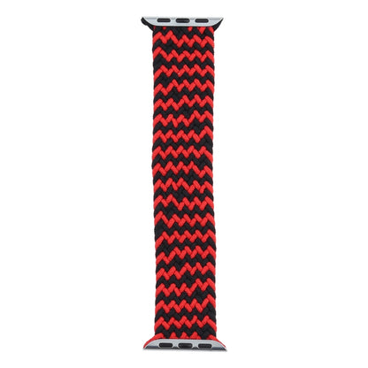Mixed Color Nylon Braided Single Loop Watch Band For Apple Watch Series 9&8&7 41mm / SE 3&SE 2&6&SE&5&4 40mm / 3&2&1 38mm, Size:S(Red Black) by bashfashion