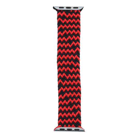 Mixed Color Nylon Braided Single Loop Watch Band For Apple Watch Series 9&8&7 41mm / SE 3&SE 2&6&SE&5&4 40mm / 3&2&1 38mm, Size:S(Red Black) by bashfashion