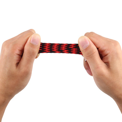 Mixed Color Nylon Braided Single Loop Watch Band For Apple Watch Series 9&8&7 41mm / SE 3&SE 2&6&SE&5&4 40mm / 3&2&1 38mm, Size:S(Red Black) by bashfashion