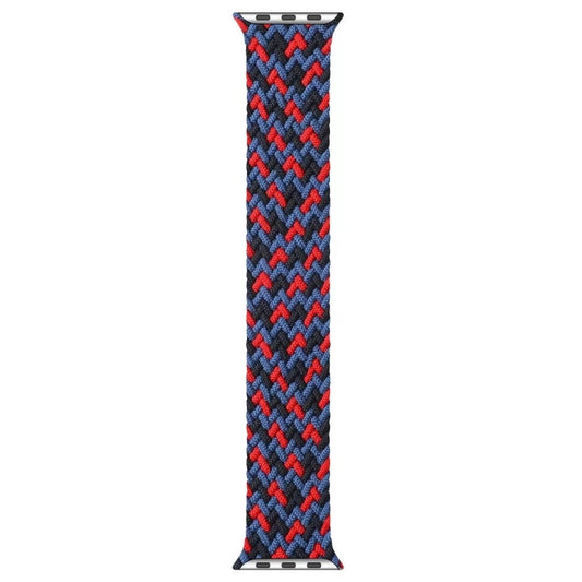 Mixed Color Nylon Braided Single Loop Watch Band For Apple Watch Series 9&8&7 41mm / SE 3&SE 2&6&SE&5&4 40mm / 3&2&1 38mm, Size:S(Red Camouflage) by bashfashion