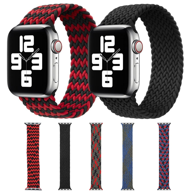 Mixed Color Nylon Braided Single Loop Watch Band For Apple Watch Series 9&8&7 41mm / SE 3&SE 2&6&SE&5&4 40mm / 3&2&1 38mm, Size:S(Blue Green) by bashfashion