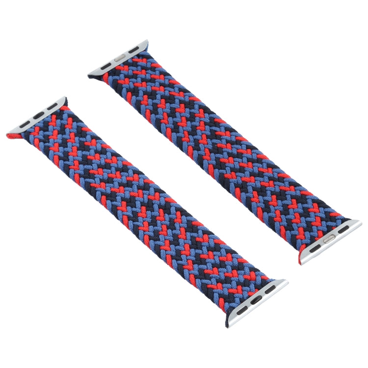 Mixed Color Nylon Braided Single Loop Watch Band For Apple Watch Series 9&8&7 41mm / SE 3&SE 2&6&SE&5&4 40mm / 3&2&1 38mm, Size:M(Red Camouflage) by bashfashion