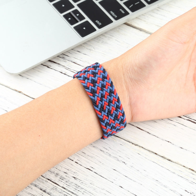 Mixed Color Nylon Braided Single Loop Watch Band For Apple Watch Series 9&8&7 41mm / SE 3&SE 2&6&SE&5&4 40mm / 3&2&1 38mm, Size:M(Red Camouflage) by bashfashion