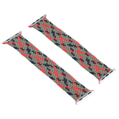 Mixed Color Nylon Braided Single Loop Watch Band For Apple Watch Series 9&8&7 41mm / SE 3&SE 2&6&SE&5&4 40mm / 3&2&1 38mm, Size:M(Green Camouflage) by bashfashion