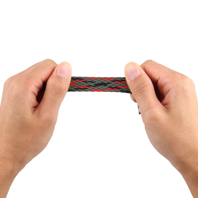 Mixed Color Nylon Braided Single Loop Watch Band For Apple Watch Series 9&8&7 41mm / SE 3&SE 2&6&SE&5&4 40mm / 3&2&1 38mm, Size:M(Green Camouflage) by bashfashion