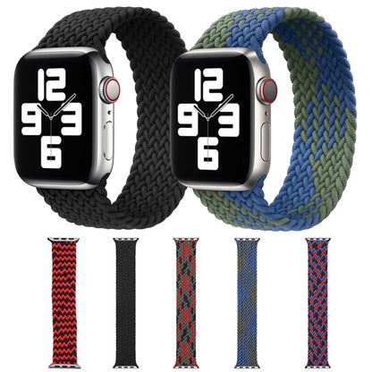 Mixed Color Nylon Braided Single Loop Watch Band For Apple Watch Series 9&8&7 41mm / SE 3&SE 2&6&SE&5&4 40mm / 3&2&1 38mm, Size:M(Blue Green) by bashfashion
