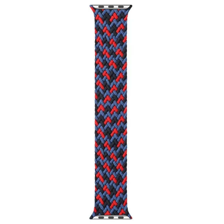 Mixed Color Nylon Braided Single Loop Watch Band For Apple Watch Series 9&8&7 41mm / SE 3&SE 2&6&SE&5&4 40mm / 3&2&1 38mm, Size:L(Red Camouflage) by bashfashion