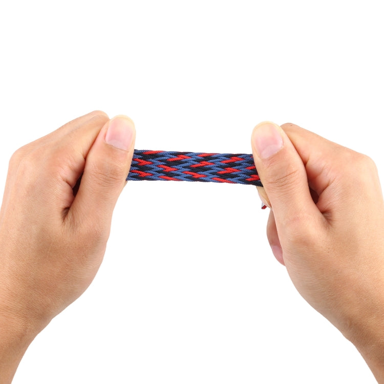 Mixed Color Nylon Braided Single Loop Watch Band For Apple Watch Series 9&8&7 41mm / SE 3&SE 2&6&SE&5&4 40mm / 3&2&1 38mm, Size:L(Red Camouflage) by bashfashion