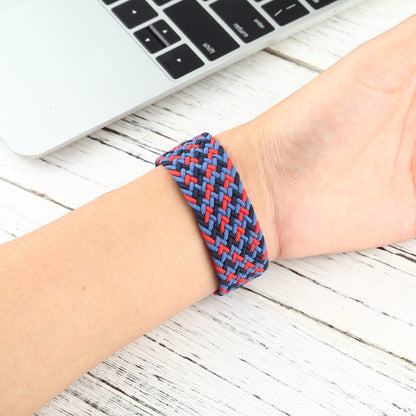 Mixed Color Nylon Braided Single Loop Watch Band For Apple Watch Series 9&8&7 41mm / SE 3&SE 2&6&SE&5&4 40mm / 3&2&1 38mm, Size:L(Red Camouflage) by bashfashion