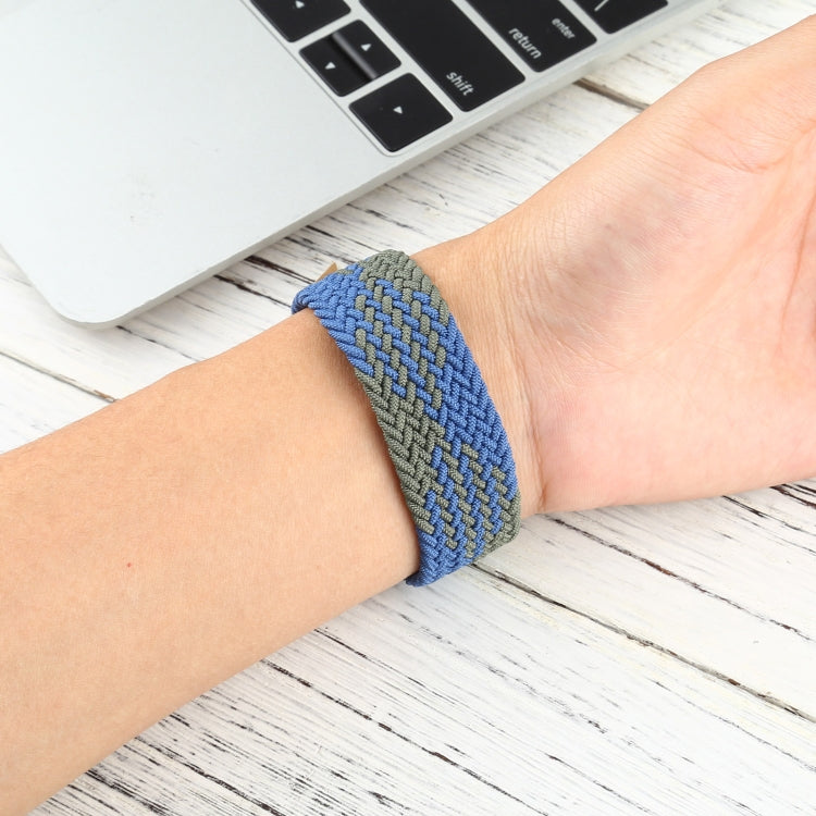 Mixed Color Nylon Braided Single Loop Watch Band For Apple Watch Series 9&8&7 41mm / SE 3&SE 2&6&SE&5&4 40mm / 3&2&1 38mm, Size:L(Blue Green) by bashfashion