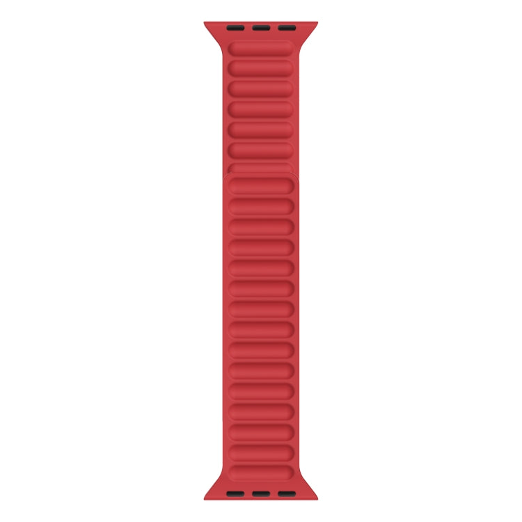 Silicone Magnetic Chain Watch Band For Apple Watch Series 7 41mm / 6 & SE & 5 & 4 40mm / 3 & 2 & 1 38mm(Red) by bashfashion