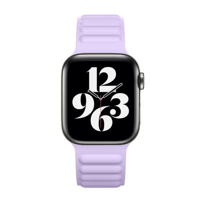 Silicone Magnetic Chain Watch Band For Apple Watch Series 7 41mm / 6 & SE & 5 & 4 40mm / 3 & 2 & 1 38mm(Light Purple) by bashfashion