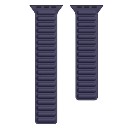 Silicone Magnetic Chain Watch Band For Apple Watch Series 7 41mm / 6 & SE & 5 & 4 40mm / 3 & 2 & 1 38mm(Dark Blue) by bashfashion