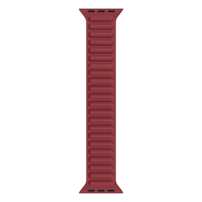 Silicone Magnetic Chain Watch Band For Apple Watch Series 7 45mm / 6 & SE & 5 & 4 44mm / 3 & 2 & 1 42mm(Wine Red) by bashfashion