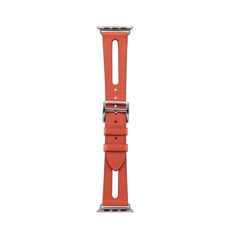 Top-grain Leather Watch Band For Apple Watch Series 9&8&7 41mm / SE 3&SE 2&6&SE&5&4 40mm / 3&2&1 38mm(Red) by bashfashion
