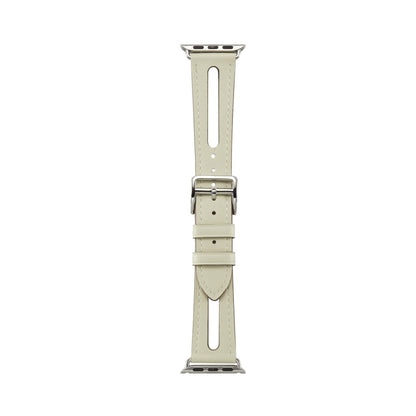 Top-grain Leather Watch Band For Apple Watch Series 7 41mm / 6 & SE & 5 & 4 40mm / 3 & 2 & 1 38mm(Creamy White) by bashfashion
