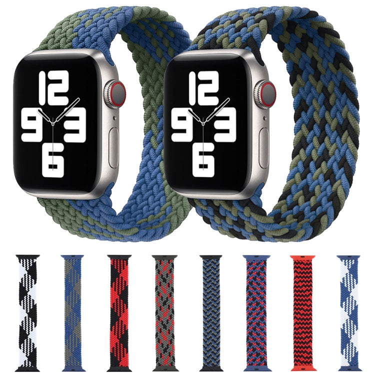 Plastic Buckle Mixed Color Nylon Braided Single Loop Watch Band For Apple Watch Series 9&8&7 41mm / SE 3&SE 2&6&SE&5&4 40mm / 3&2&1 38mm, Size:S(Camouflage Green) by bashfashion