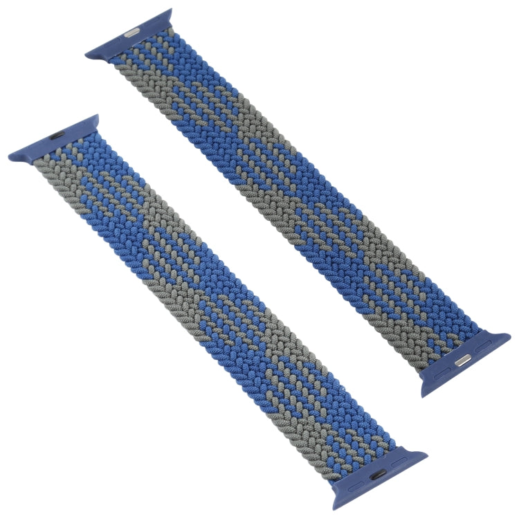 Plastic Buckle Mixed Color Nylon Braided Single Loop Watch Band For Apple Watch Series 9&8&7 41mm / SE 3&SE 2&6&SE&5&4 40mm / 3&2&1 38mm, Size:L(Checkered Blue Green) by bashfashion