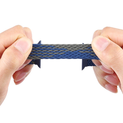 Plastic Buckle Mixed Color Nylon Braided Single Loop Watch Band For Apple Watch Series 9&8&7 41mm / SE 3&SE 2&6&SE&5&4 40mm / 3&2&1 38mm, Size:L(Checkered Blue Green) by bashfashion